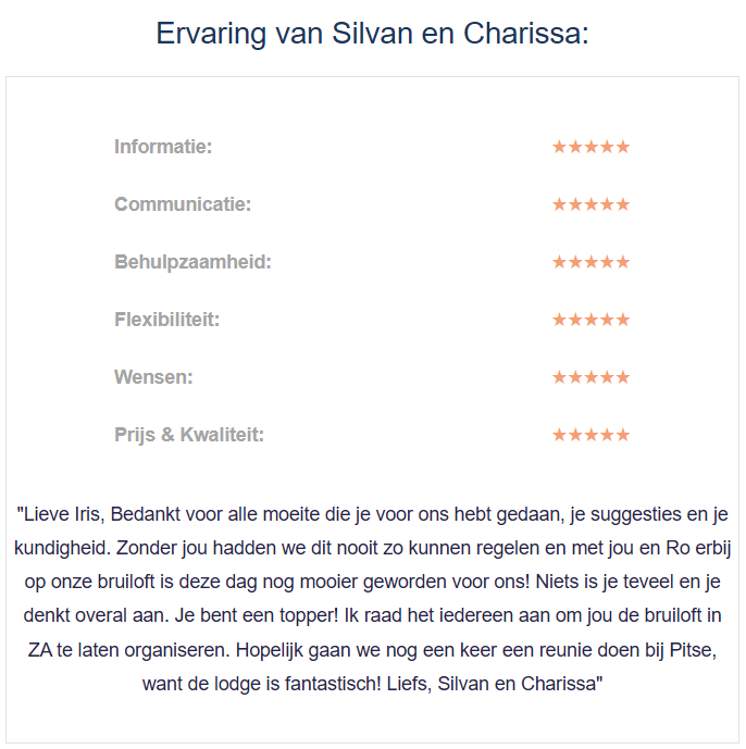 Trouwen in Zuid-Afrika