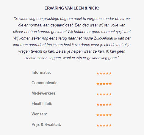 Trouwen in Zuid-Afrika